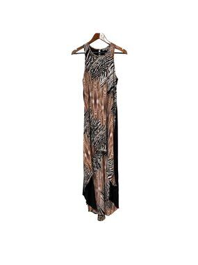 Asher Womens Zebra Print Sleeveless High-Low Maxi Dress Multicolor‎ Size M